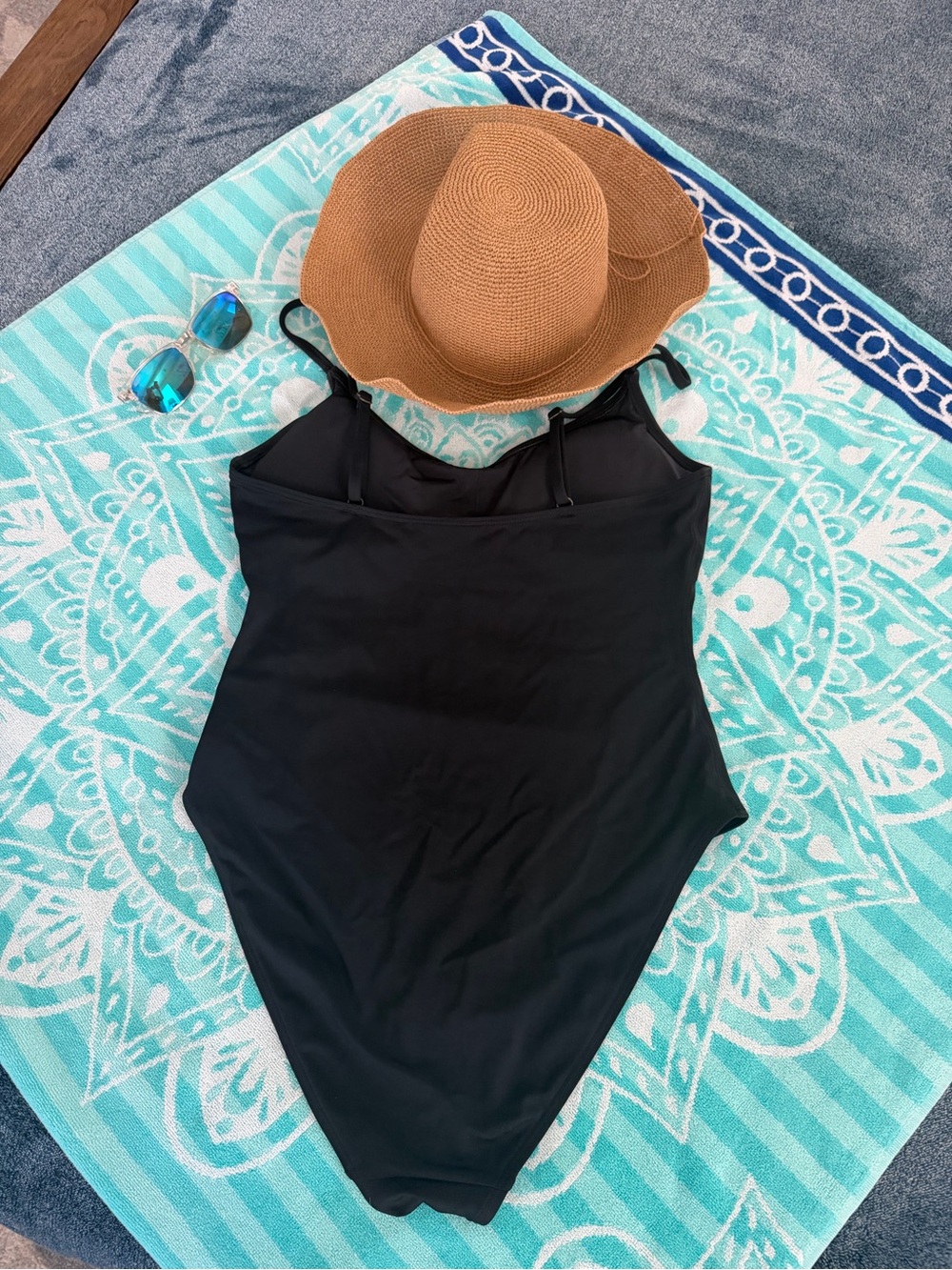 NWOT Andie Amalfi Black One Piece Swimsuit Size Large Adjustable Straps - Picture 2 of 4